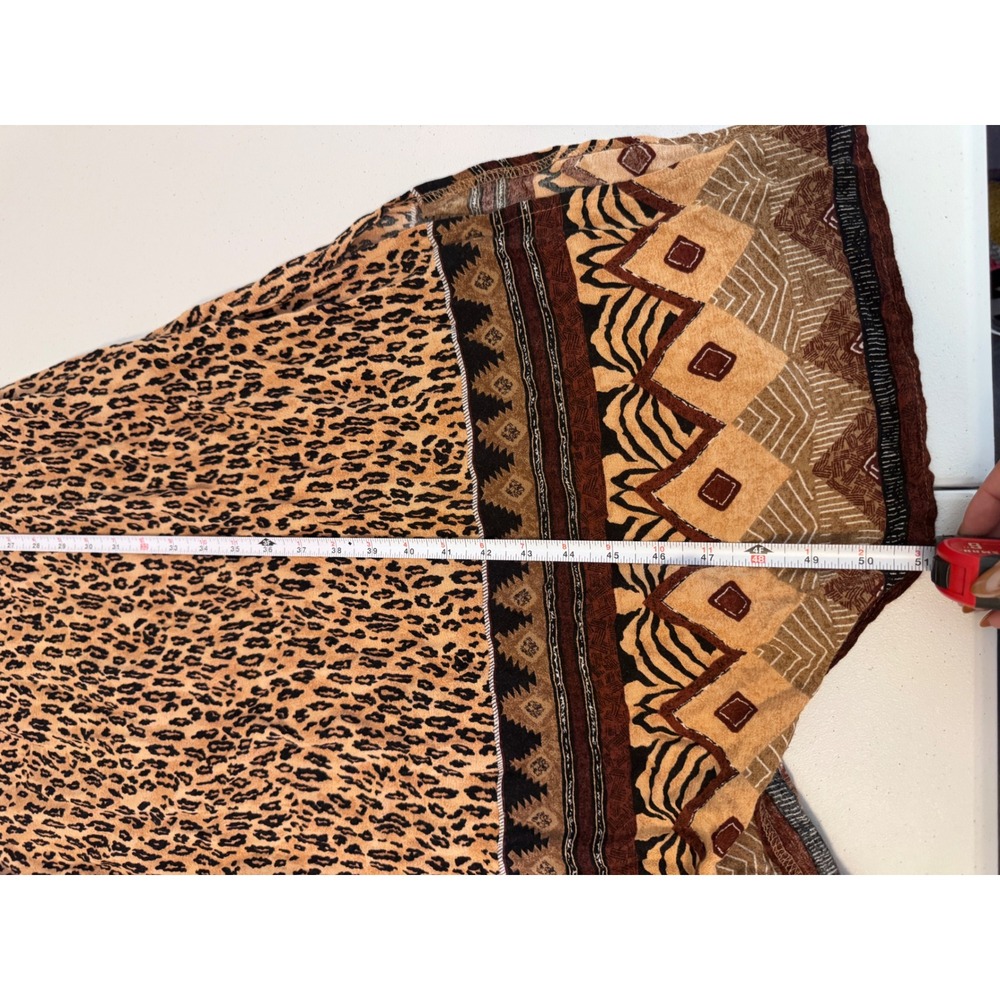 Nina Piccalino Vintage Leopard Print Beaded‎ Maxi Dress Tan Brown Size 12 m3 - Picture 8 of 8